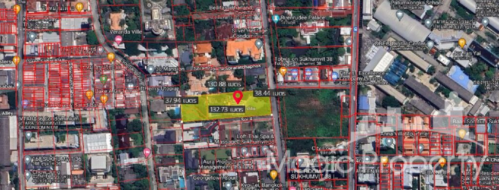 3 Rai 62 Sq.wah Land For Sale in Sukhumvit 38, Phra Khanong, Khlong Toei, Bangkok 10110. Near BTS Thonglor...