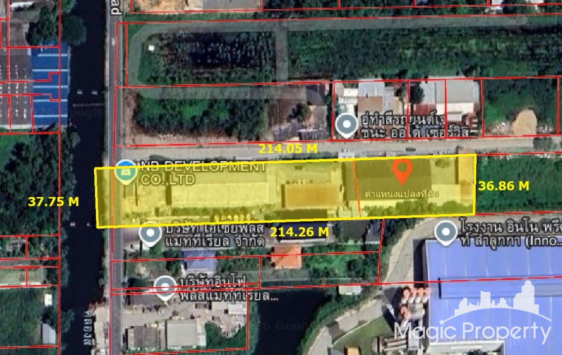 Land with Factory in Leab Klong 4 Road, Pathum Thani